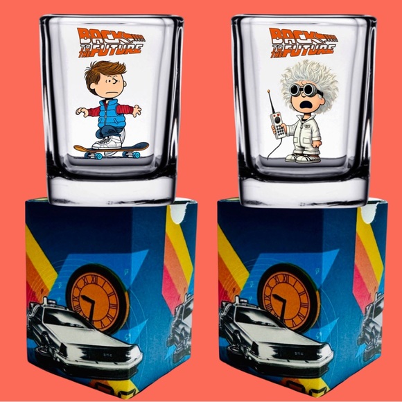 PEANUTS Versions of 80's Movies! SHOT GLASS/Matching Gift Box - Picture 2 of 16